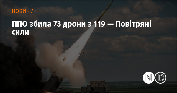 Зенітні системи знищили 73 безпілотники з 119 -- повідомляють Повітряні сили.